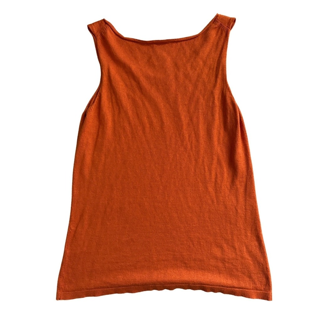 Eileen Fisher XS/S‎ Silk Cashmere Knit Cardigan Tank Top Set Orange Sweater Cozy - Picture 11 of 11